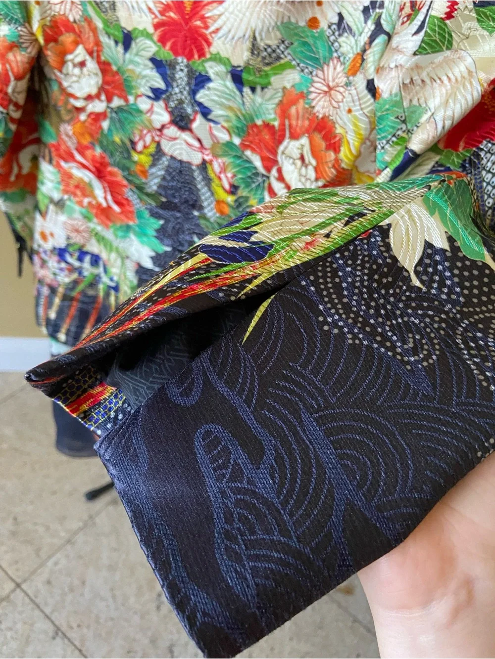 Camilla Navy blue Japanese Patterned Kimono Lined Jacket size S - Picture 9 of 17